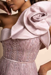 Pink Flared One shoulder dress