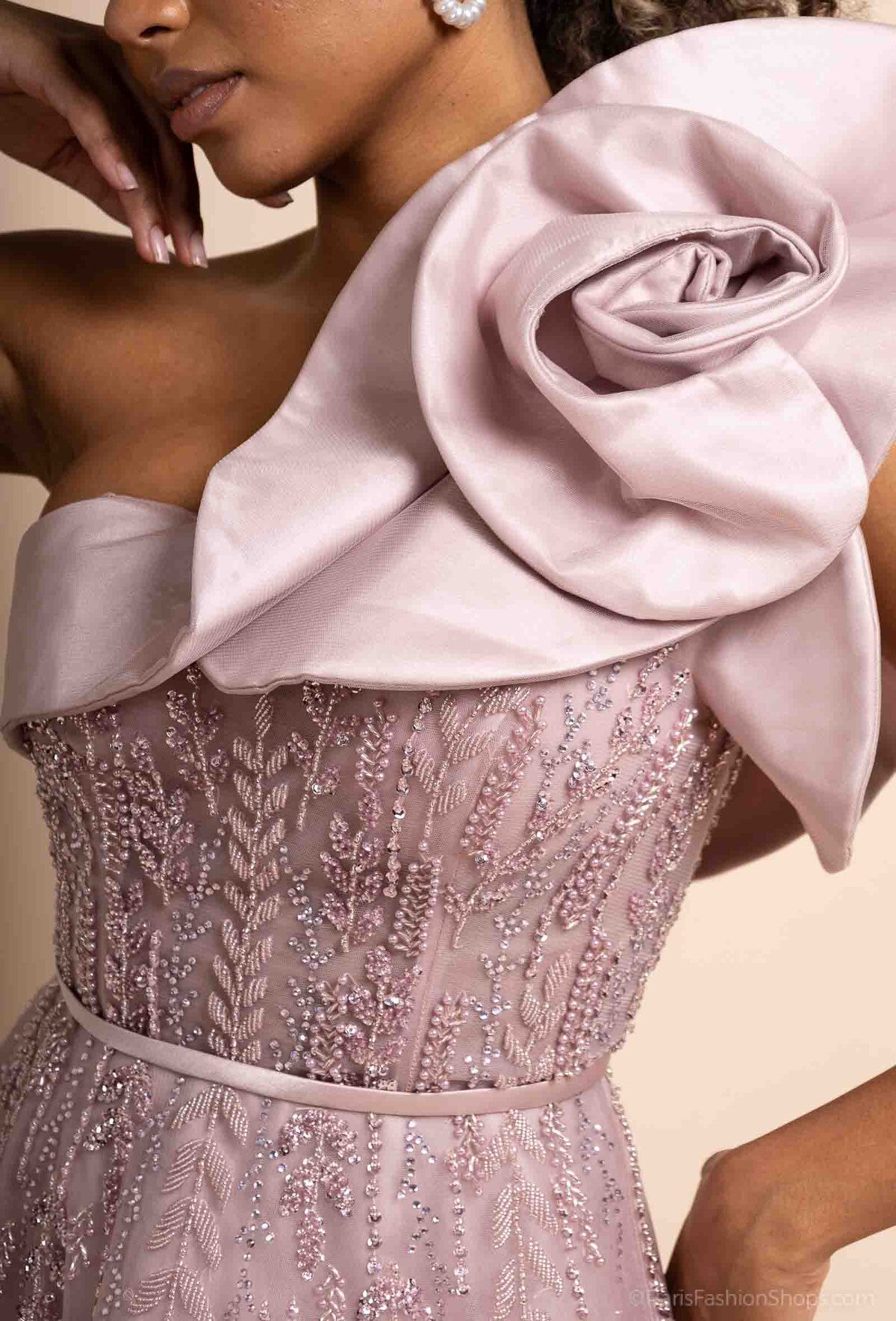 Pink Flared One shoulder dress