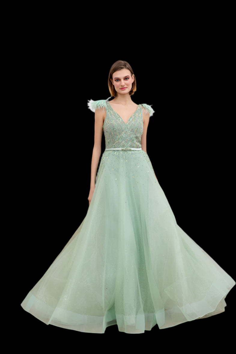 Sage Green ball gown