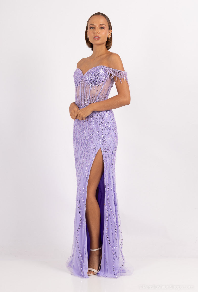 Lilac evening dress