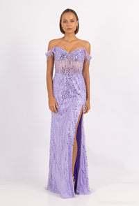 Lilac evening dress