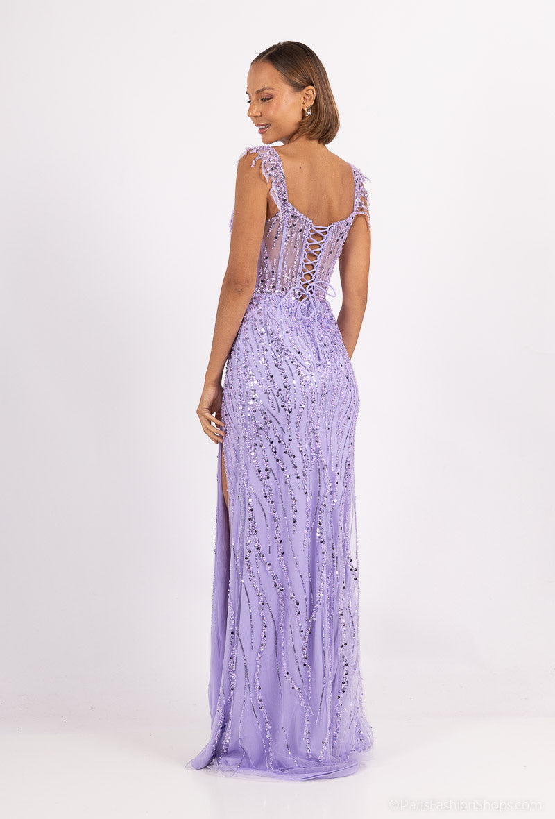 Lilac evening dress