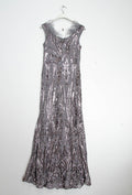 Long off- the- shoulder  Sequined Evening Dress