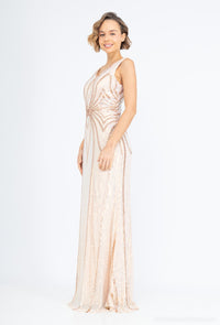 Long sequined evening dress