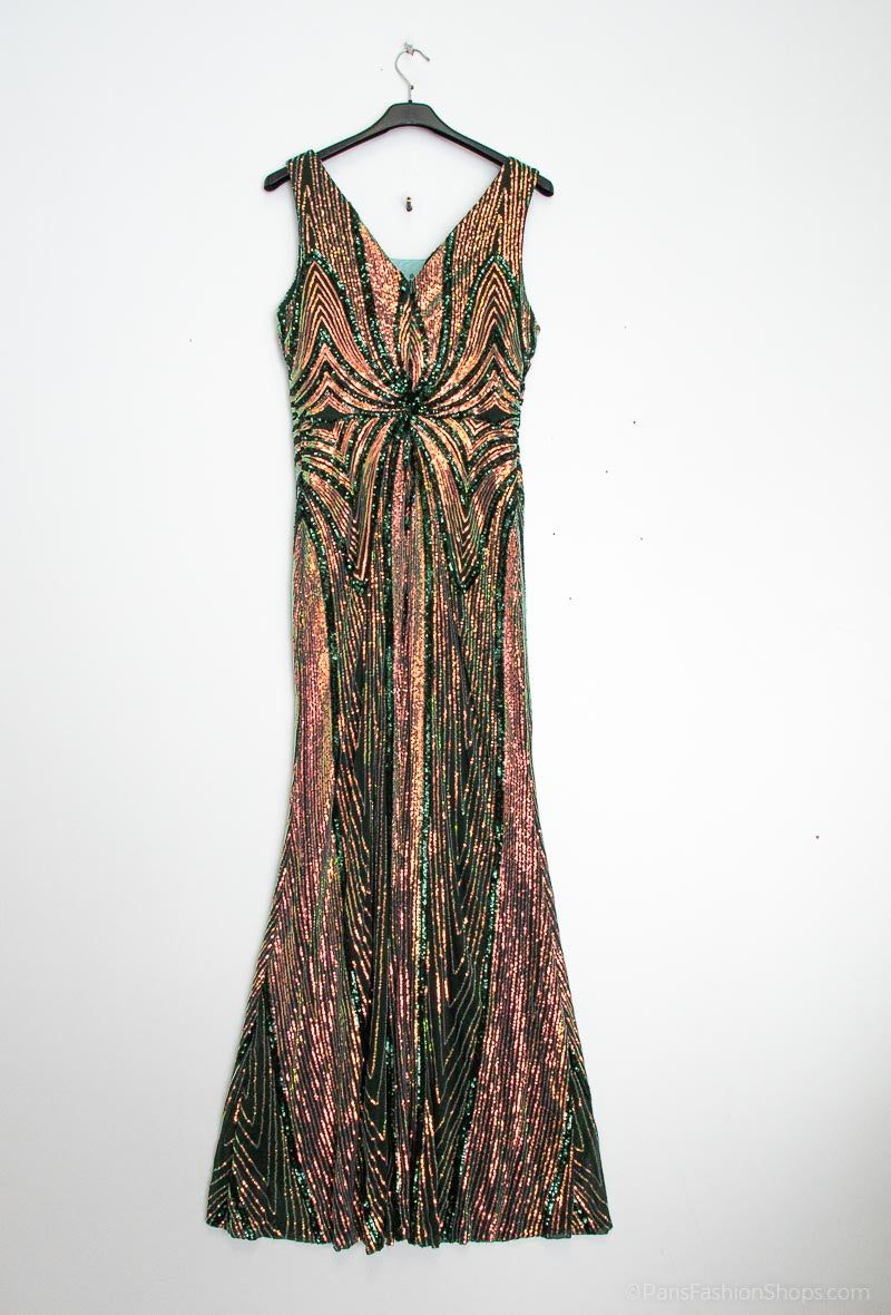 Long sequined evening dress