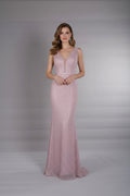 Rose shadow fully Rhinestone dress